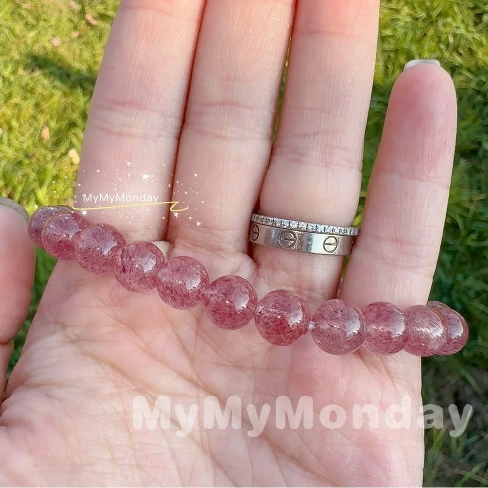 Strawberry Quartz Bracelet 8mm